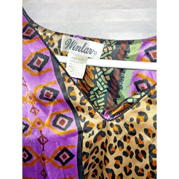 Purple and Gold Patterned Women's Kaftan - Picture 3 of 5